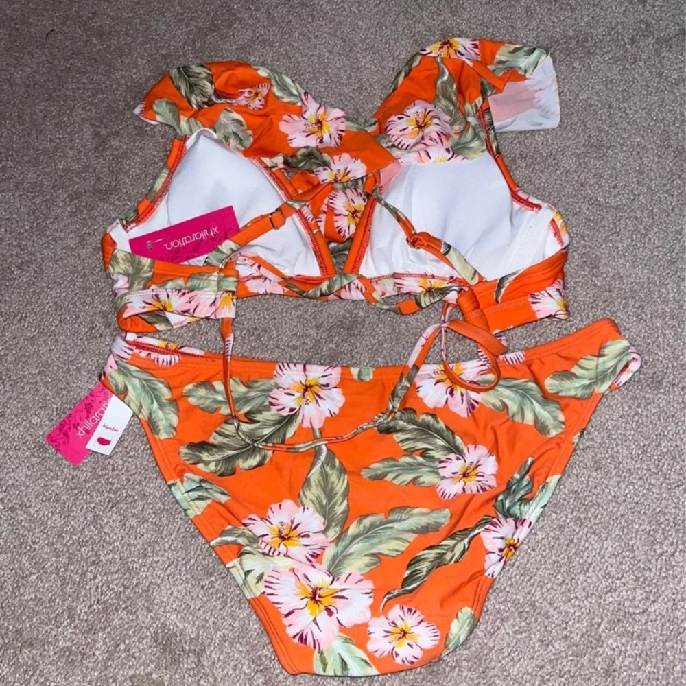 Xhilaration Orange Floral Bikini